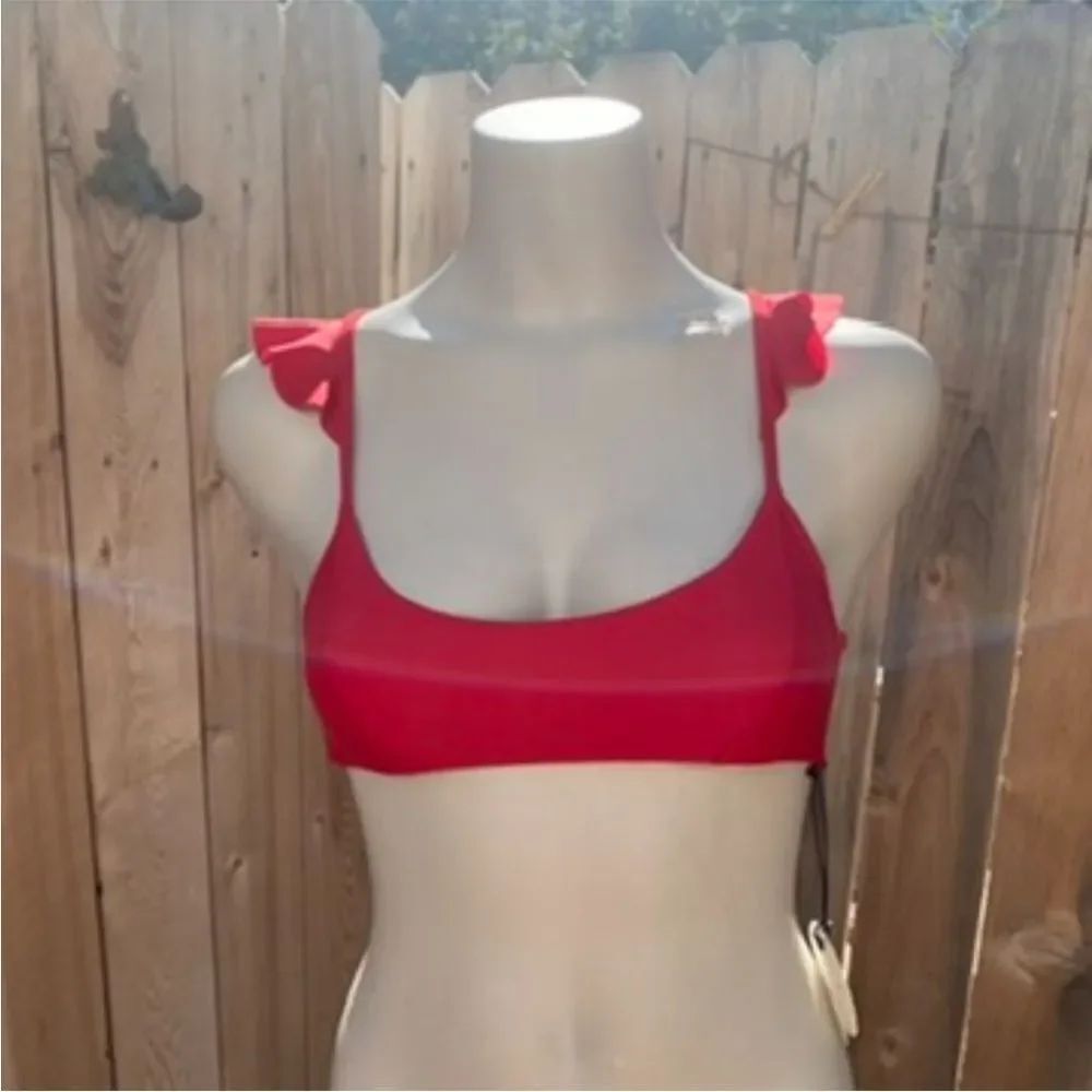 TULAROSA RAEA BIKINI TOP SWIMSUIT size XXS in red